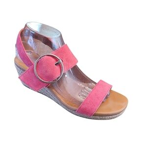 Ugg April Suede Espadrille Plaform Sandal Pink Size 9